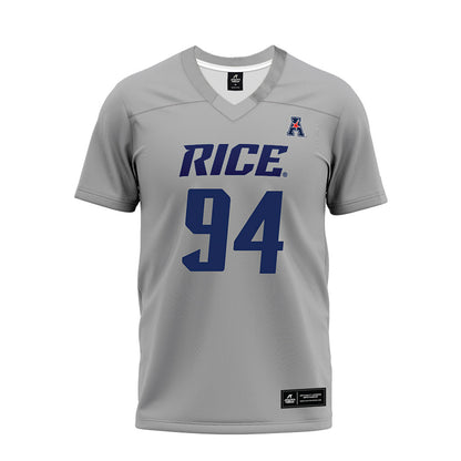 Rice - NCAA Football : Braden Bays - Mid Grey AAC Premium Football Jersey-0
