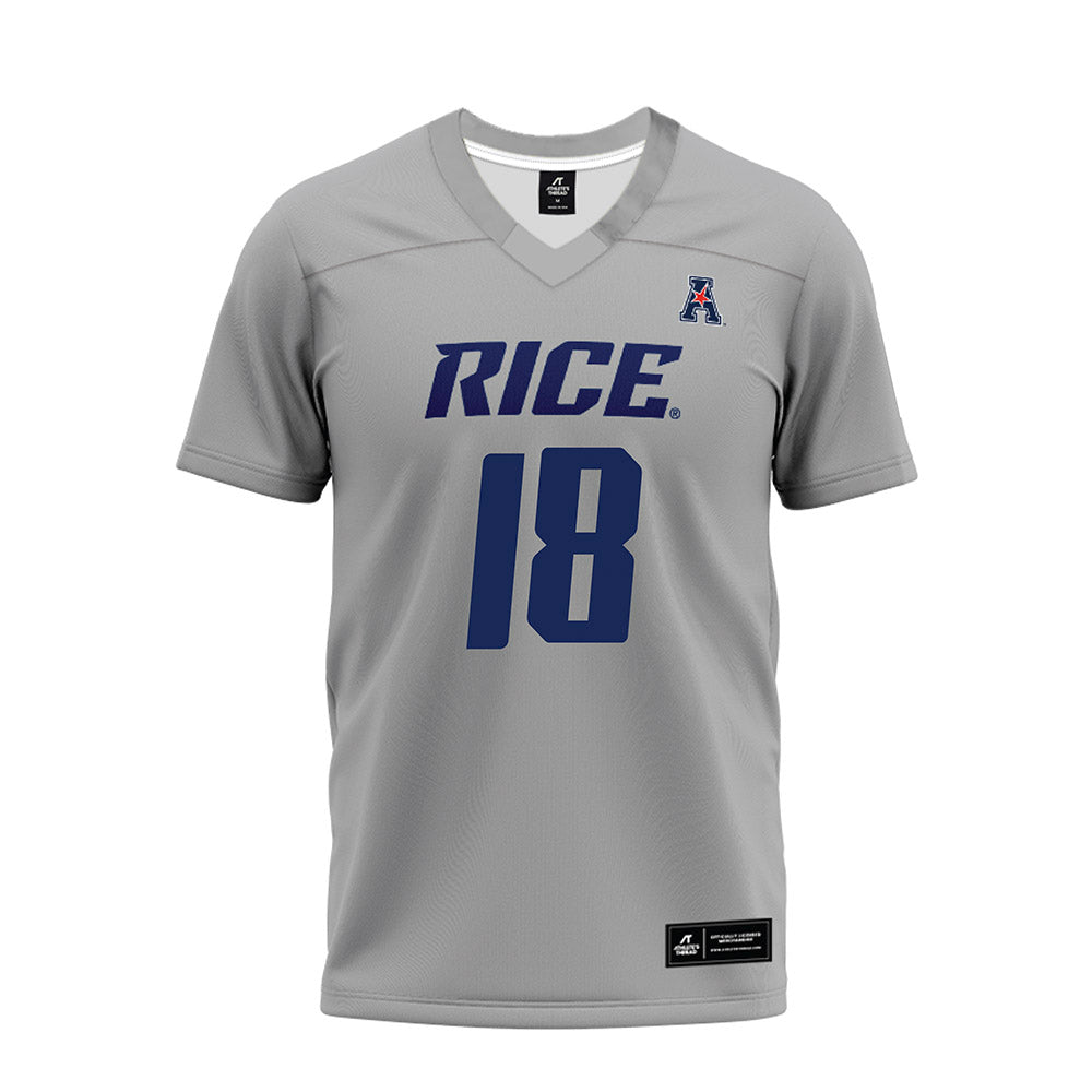 Rice - NCAA Football : Ahran Ogbor - Mid Grey AAC Premium Football Jersey-0