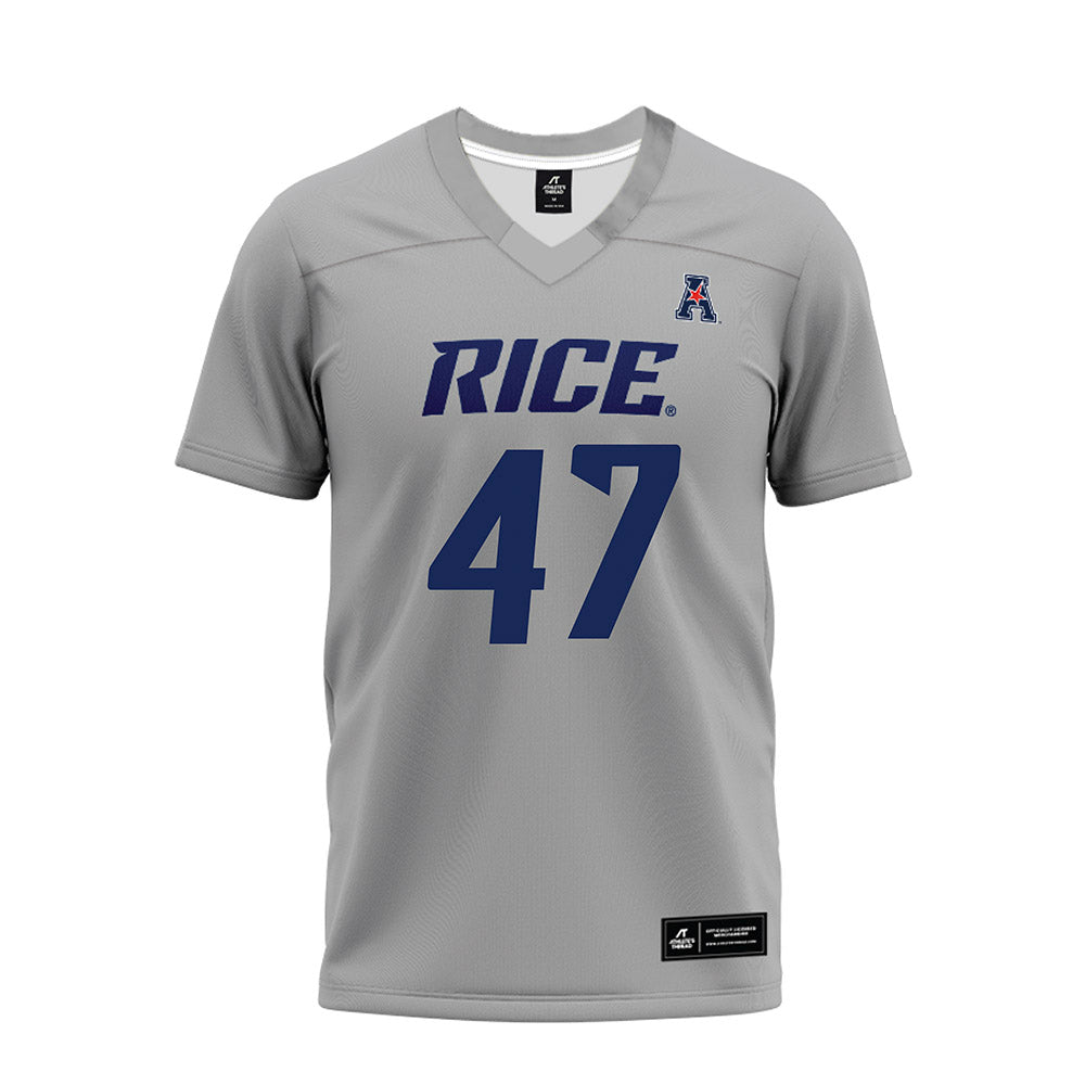 Rice - NCAA Football : Ty Thames - Mid Grey AAC Premium Football Jersey-0