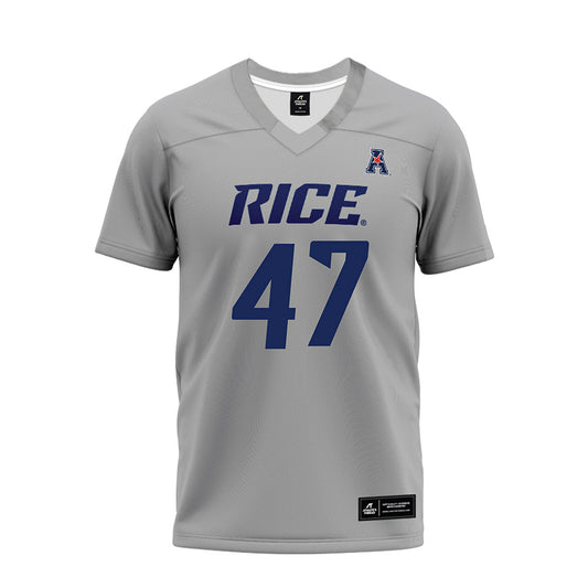Rice - NCAA Football : Ty Thames - Mid Grey AAC Premium Football Jersey-0
