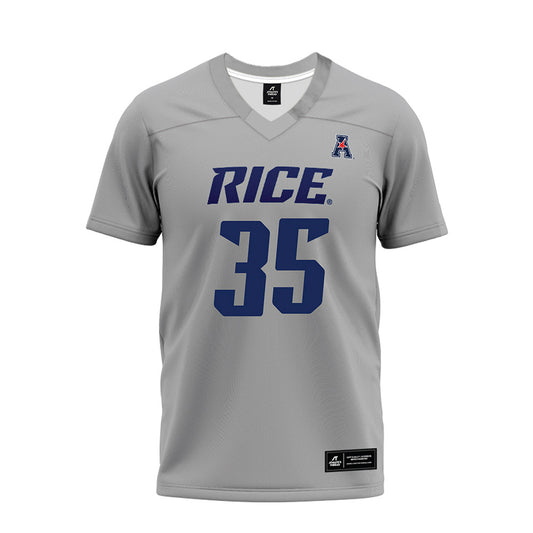 Rice - NCAA Football : Elijah Brown - Mid Grey AAC Premium Football Jersey-0
