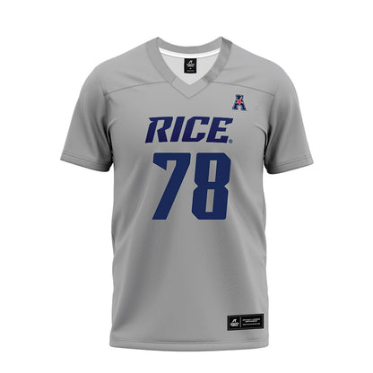 Rice - NCAA Football : Erben Birkhoff - Mid Grey AAC Premium Football Jersey-0