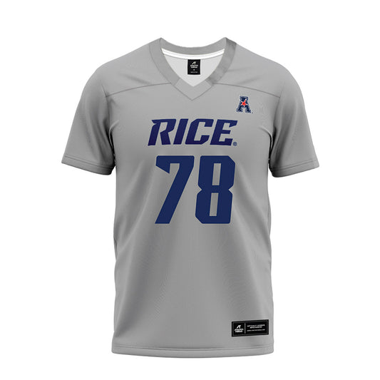 Rice - NCAA Football : Erben Birkhoff - Mid Grey AAC Premium Football Jersey-0