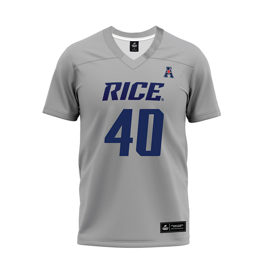 Rice - NCAA Football : Jayden Cupitt - Mid Grey AAC Premium Football Jersey-0