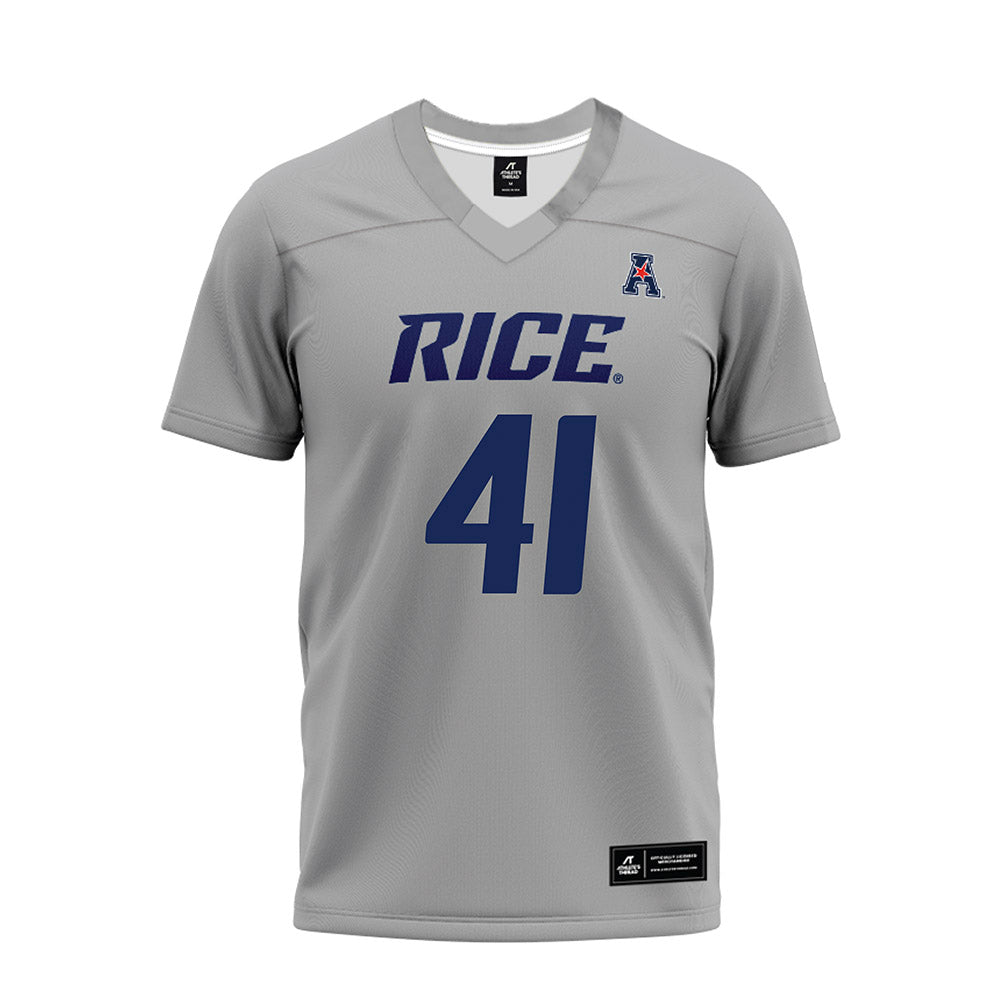 Rice - NCAA Football : Preston Healy - Mid Grey AAC Premium Football Jersey-0