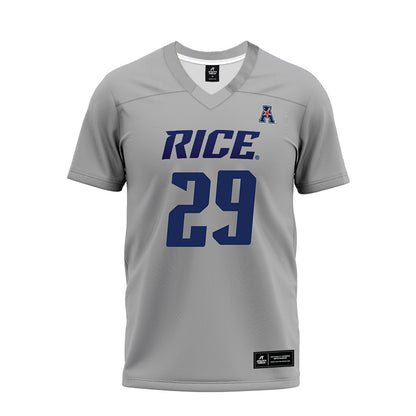 Rice - NCAA Football : Daveon Hook - Mid Grey AAC Premium Football Jersey-0