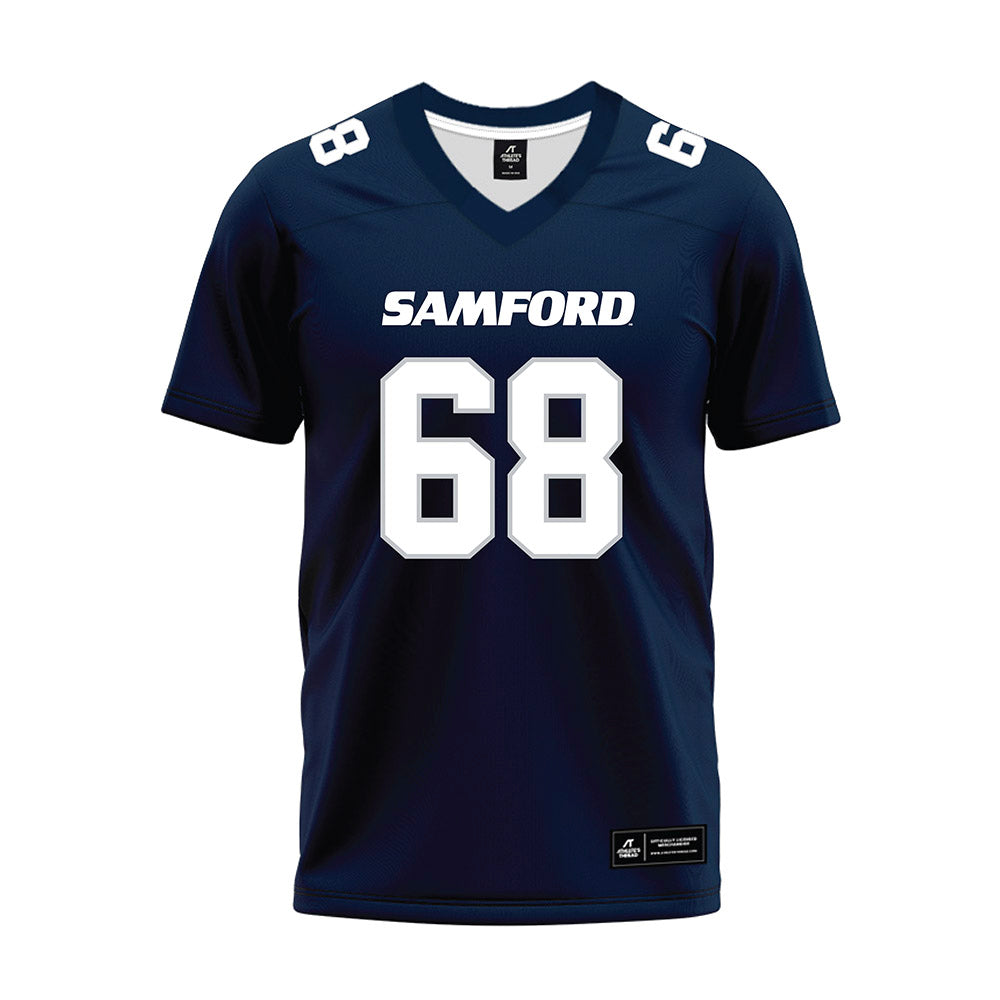 Samford - NCAA Football : Asher Harrelson - Navy Premium Football Jersey-0