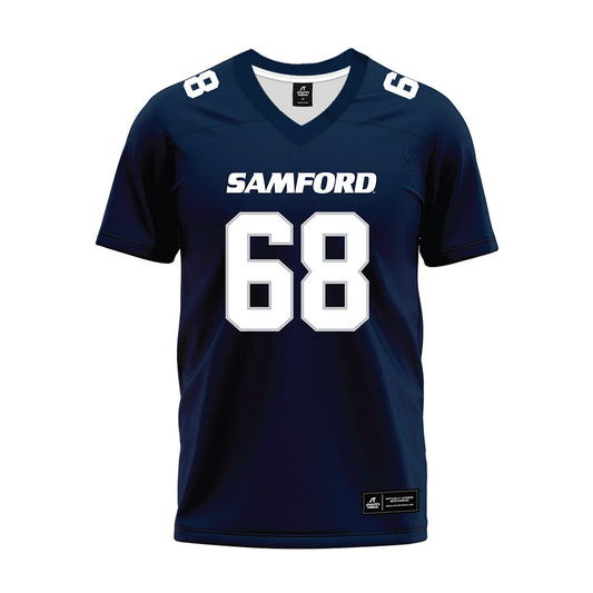 Samford - NCAA Football : Asher Harrelson - Navy Premium Football Jersey-0