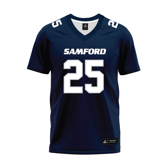 Samford - NCAA Football : William Pruitt - Navy Premium Football Jersey