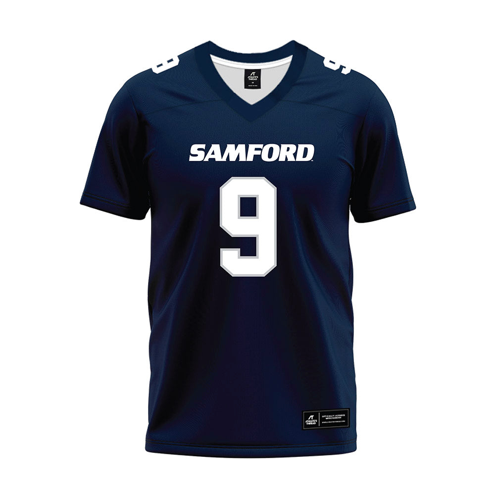 Samford - NCAA Football : Will Shields - Navy Premium Football Jersey-0