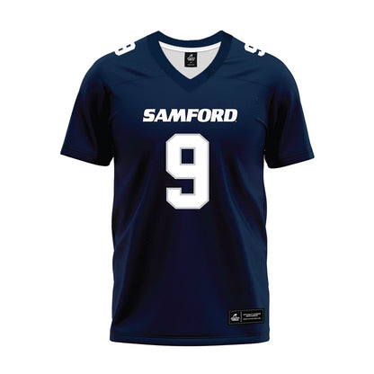 Samford - NCAA Football : Will Shields - Navy Premium Football Jersey-0