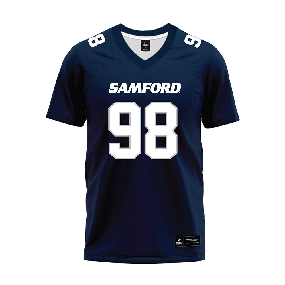 Samford - NCAA Football : Dezmon Thomas - Navy Premium Football Jersey-0