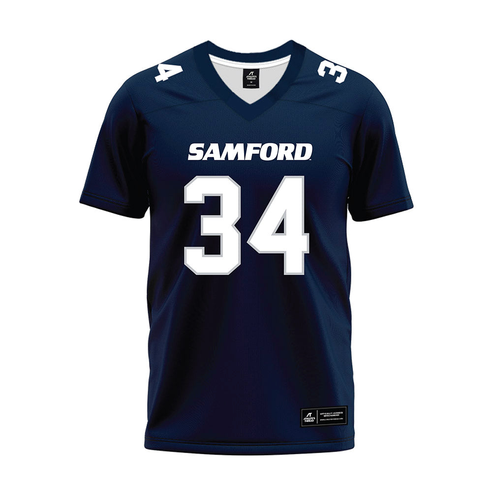 Samford - NCAA Football : Spencer Conn - Navy Premium Football Jersey-0