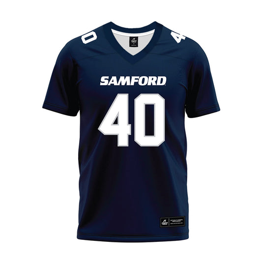 Samford - NCAA Football : Jordan Whitley - Navy Premium Football Jersey-0