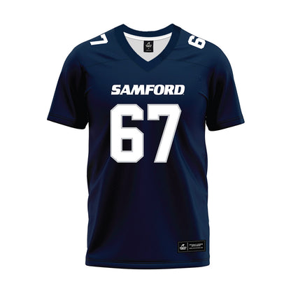 Samford - NCAA Football : Thayne Swenson - Navy Premium Football Jersey-0