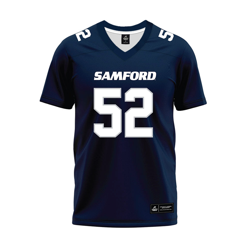 Samford - NCAA Football : Owen Sacks - Navy Premium Football Jersey-0