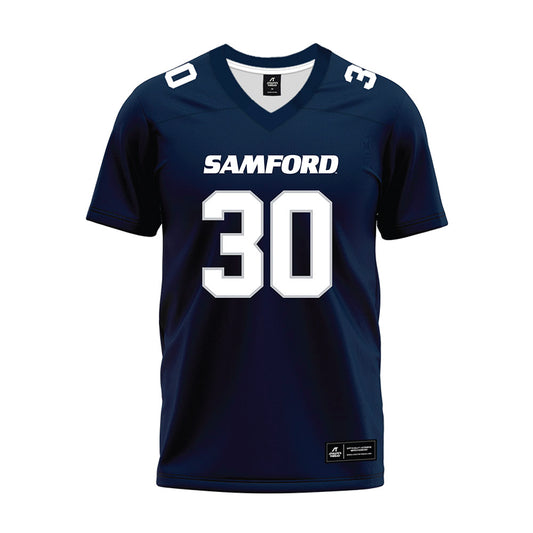Samford - NCAA Football : Noah Holton - Navy Premium Football Jersey-0
