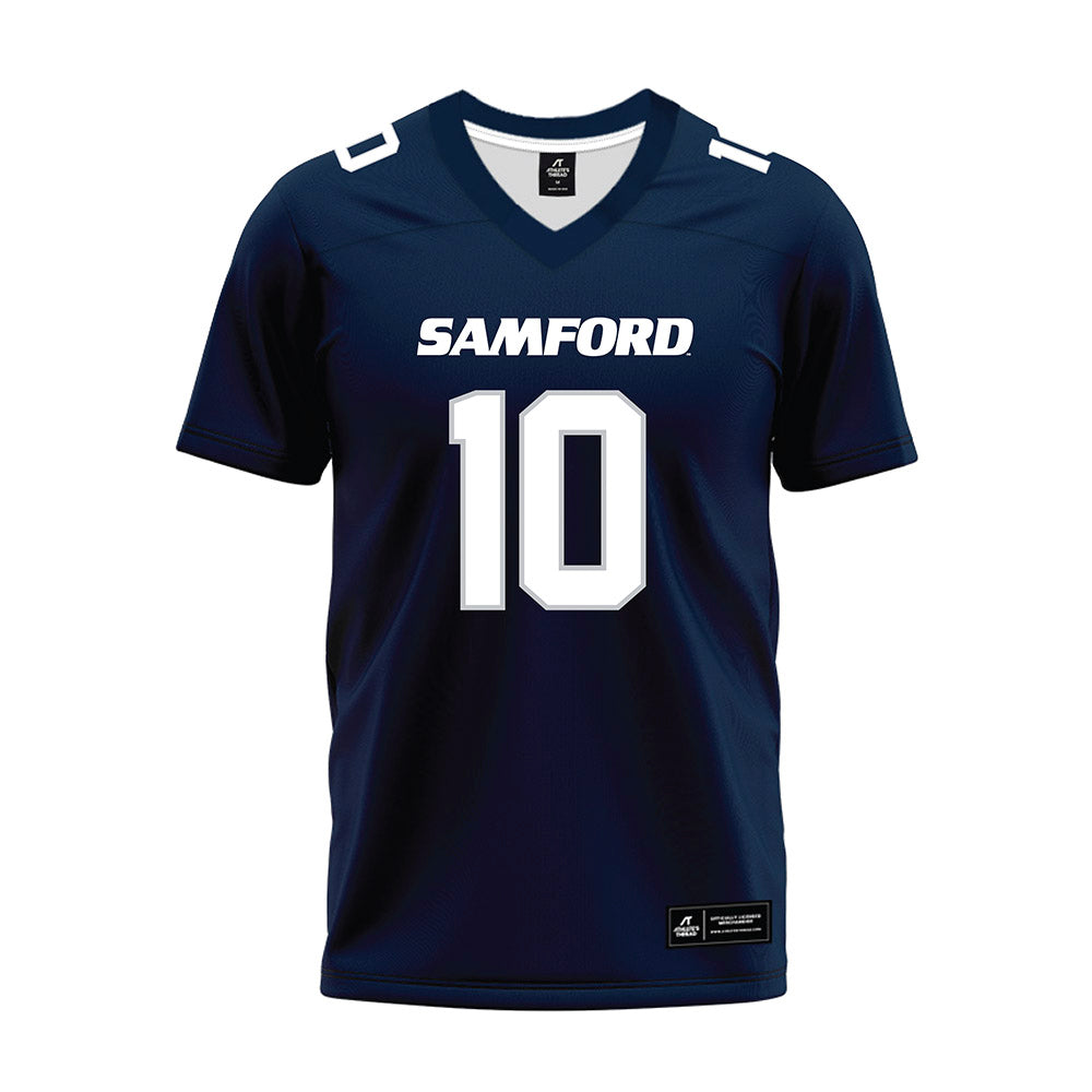 Samford - NCAA Football : Coulter Cleland - Navy Premium Football Jersey-0