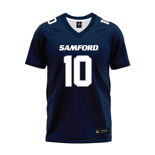 Samford - NCAA Football : Coulter Cleland - Navy Premium Football Jersey-0