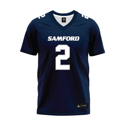 Samford - NCAA Football : Will Shields - Navy Premium Football Jersey-0