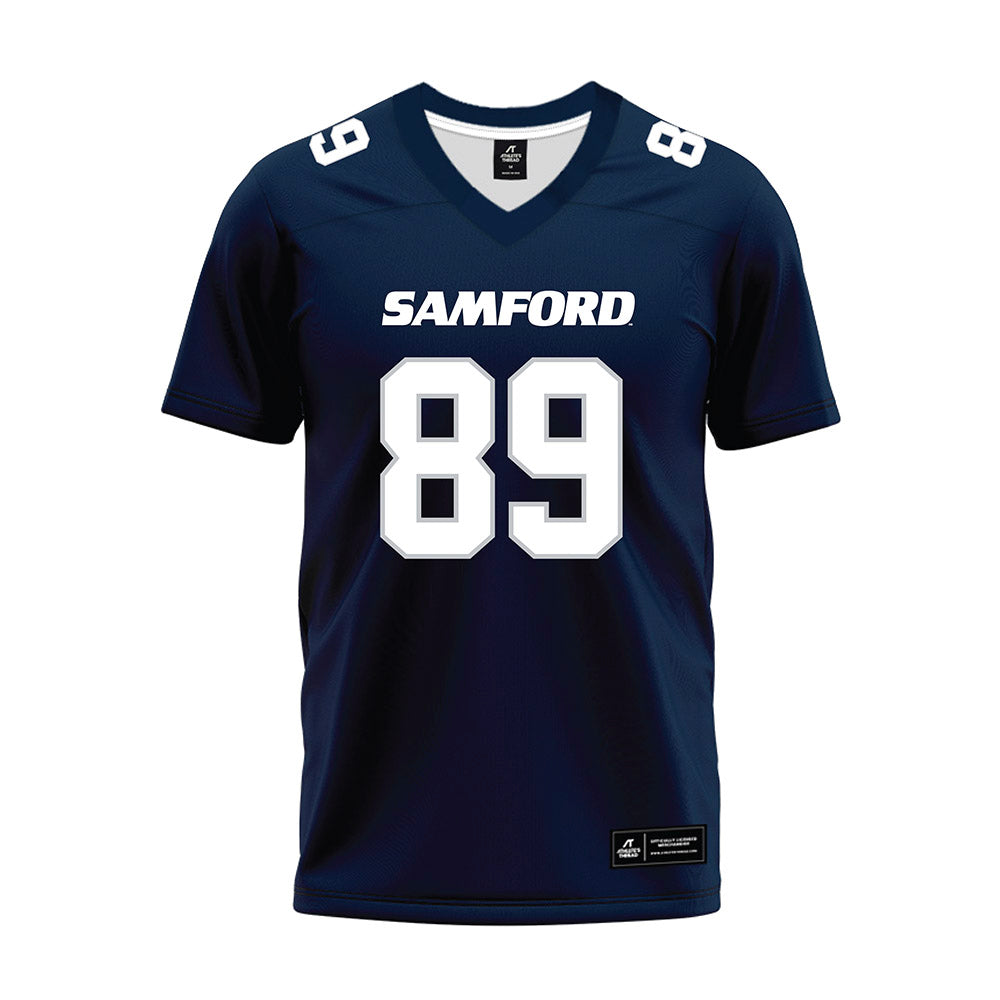 Samford - NCAA Football : Landon Beck - Navy Premium Football Jersey-0