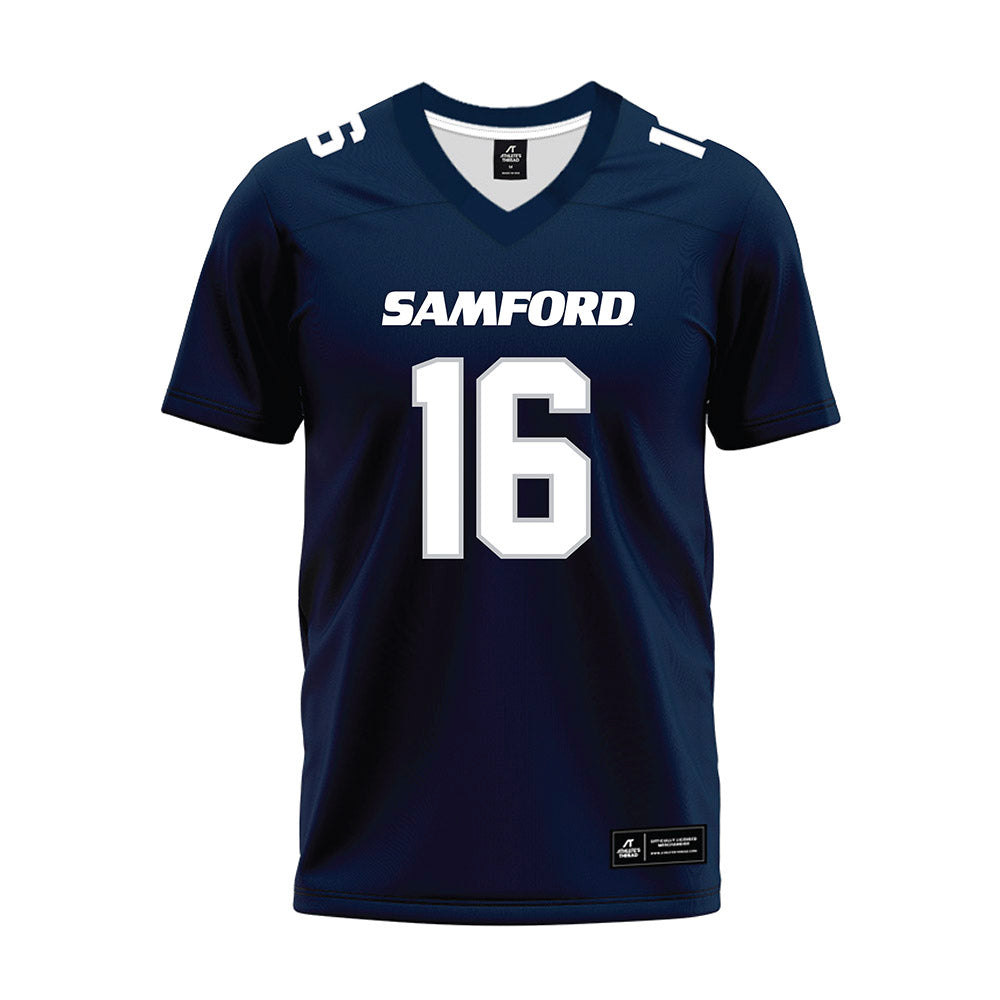 Samford - NCAA Football : Cooper Pennington - Navy Premium Football Jersey-0