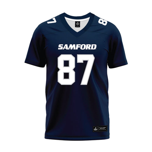 Samford - NCAA Football : Brice Whitley - Navy Premium Football Jersey-0
