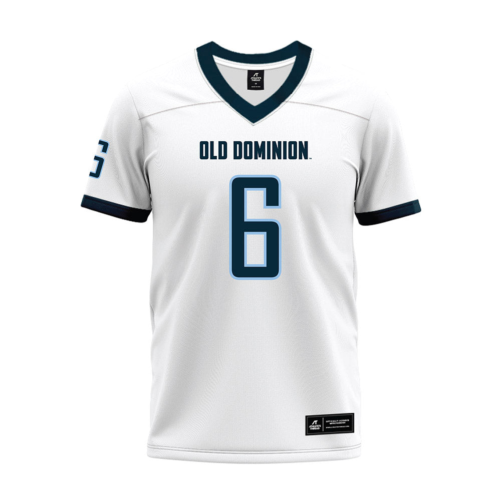 Old Dominion - NCAA Football : Treyvion Hall - White Premium Football Jersey-0