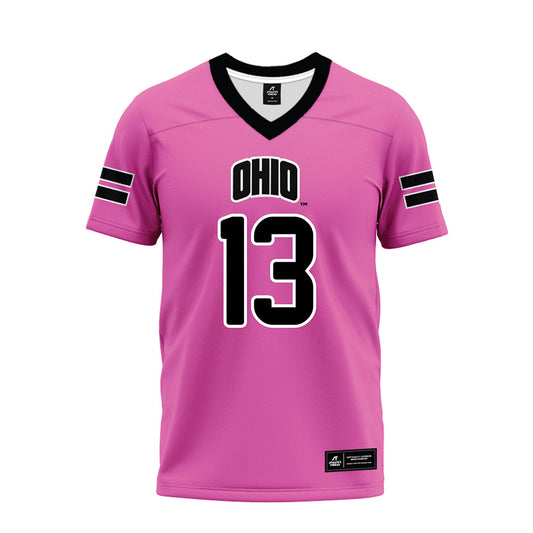 Ohio - NCAA Football : DJ Morton - Pink Premium Football Jersey-0