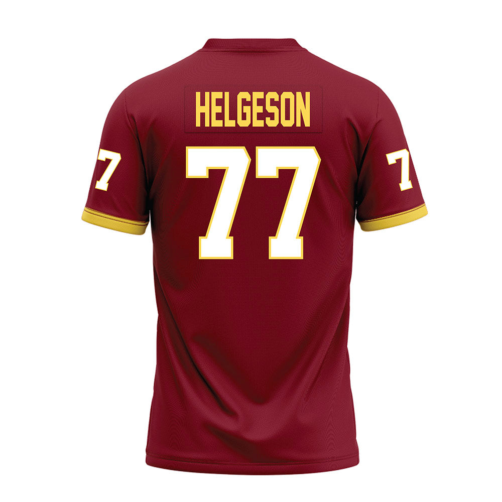 NSU - NCAA Football : Riley Helgeson - Maroon Premium Football Jersey-1