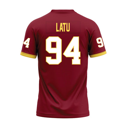 NSU - NCAA Football : Tau Latu - Maroon Premium Football Jersey-1