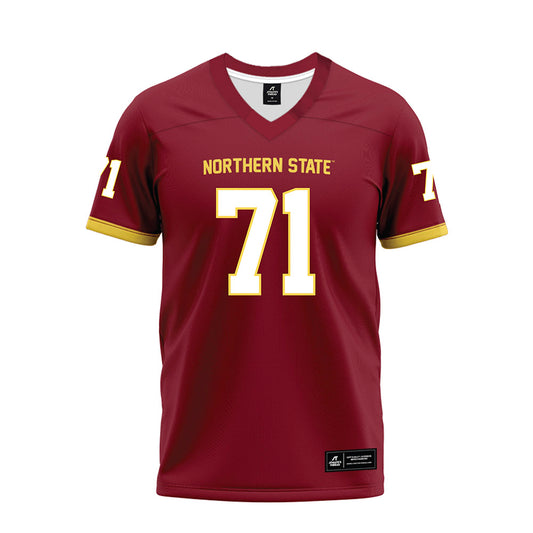 NSU - NCAA Football : Jayden Gournaris - Maroon Premium Football Jersey-0