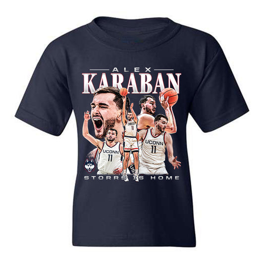 UConn - NCAA Men's Basketball : Alex Karaban - Youth T-Shirt Player Collage