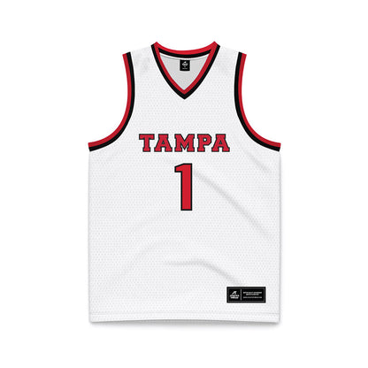 Tampa - NCAA Men's Basketball : Trey Lane - White Basketball Jersey-0