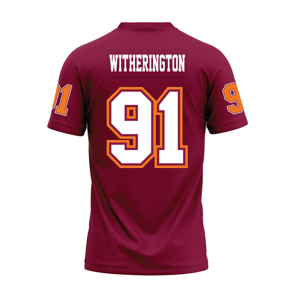 Virginia Tech - NCAA Football : Garrett Witherington - Maroon Premium Football Jersey-1