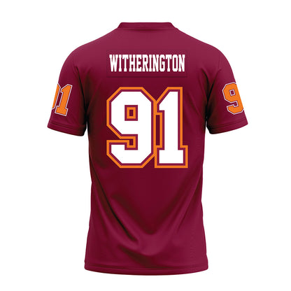Virginia Tech - NCAA Football : Garrett Witherington - Maroon Premium Football Jersey-1