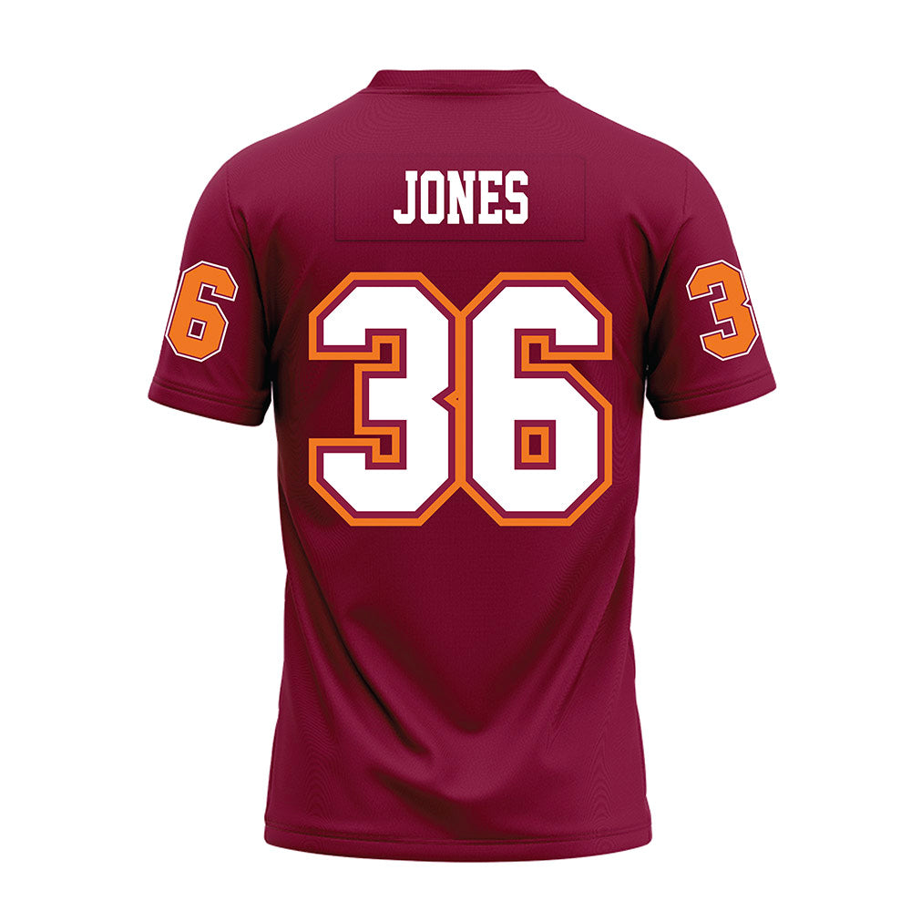 Virginia Tech - NCAA Football : Brody Jones - Maroon Premium Football Jersey-1