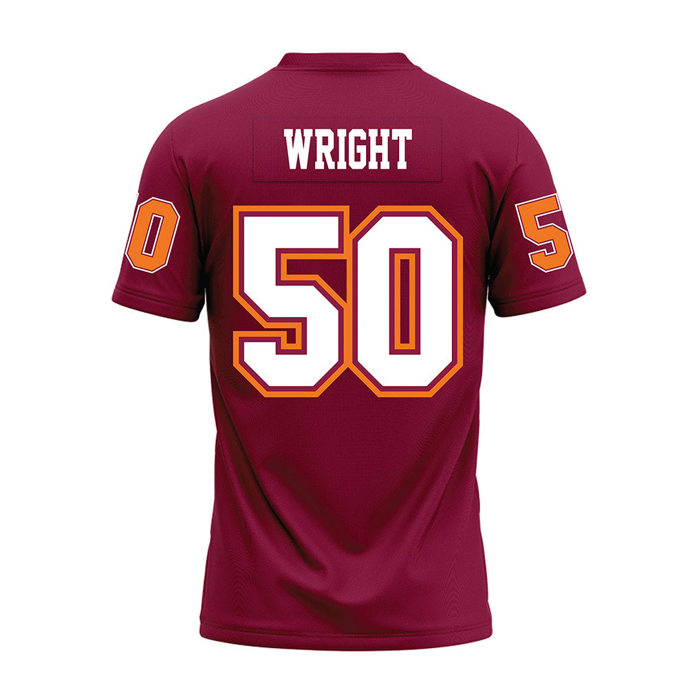 Virginia Tech - NCAA Football : Nathaniel Wright - Maroon Premium Football Jersey-1