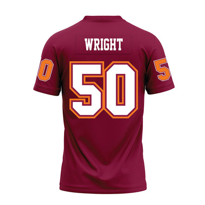 Virginia Tech - NCAA Football : Nathaniel Wright - Maroon Premium Football Jersey-1