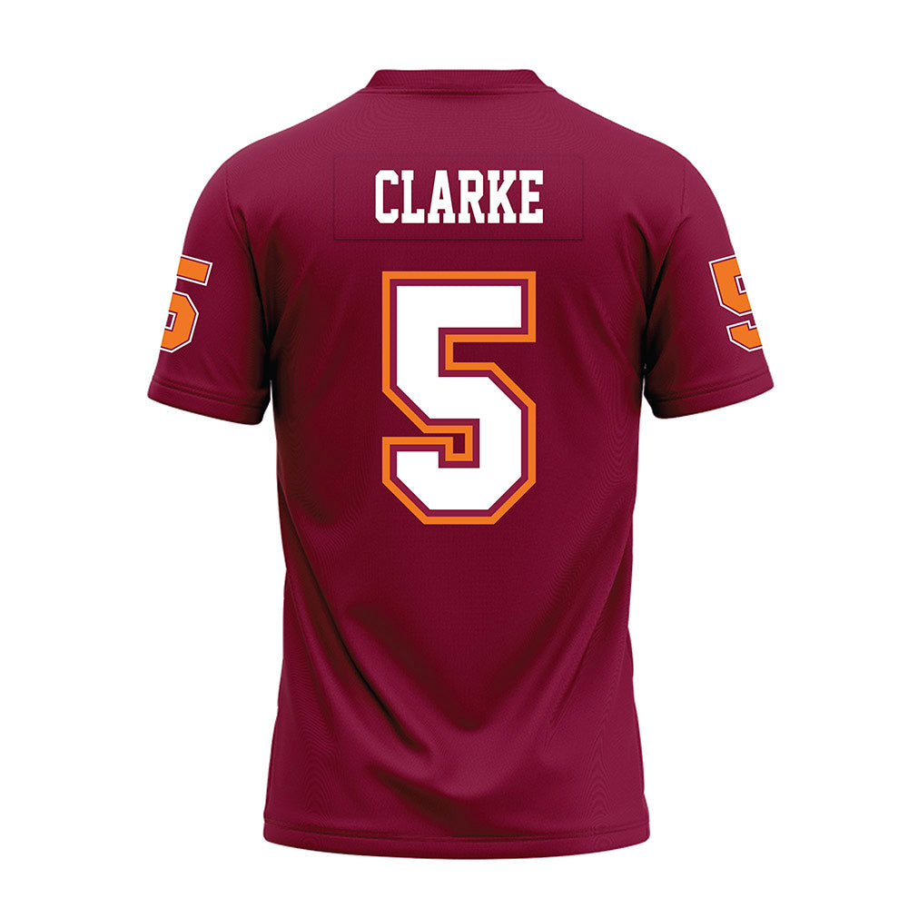 Virginia Tech - NCAA Football : Joshua Clarke - Maroon Premium Football Jersey-1