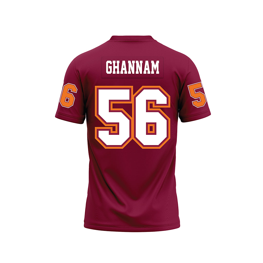 Virginia Tech - NCAA Football : Layth Ghannam - Maroon Premium Football Jersey-1