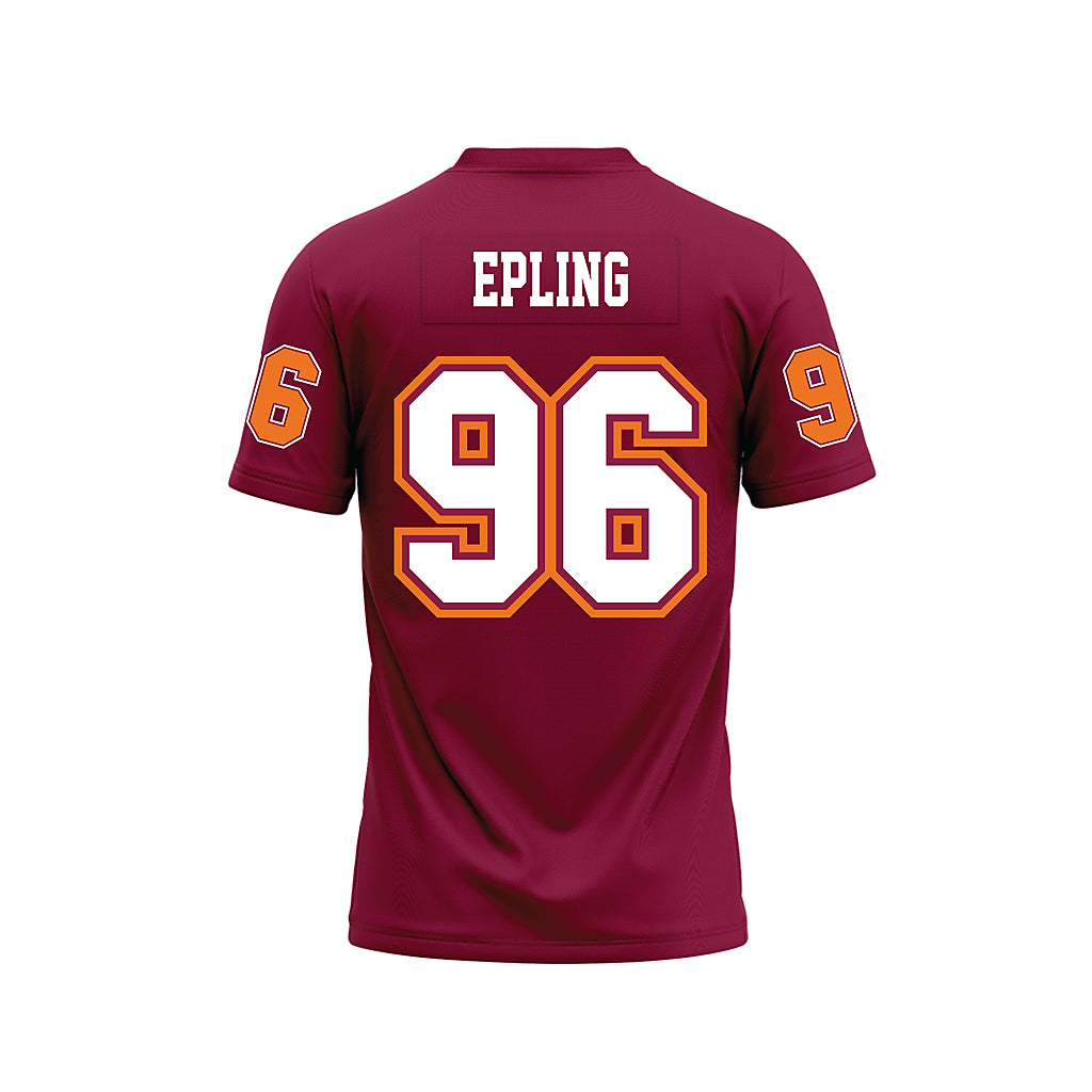 Virginia Tech - NCAA Football : Christian Epling - Maroon Premium Football Jersey-1