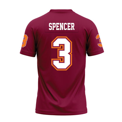 Virginia Tech - NCAA Football : Kaleb Spencer - Maroon Premium Football Jersey-1
