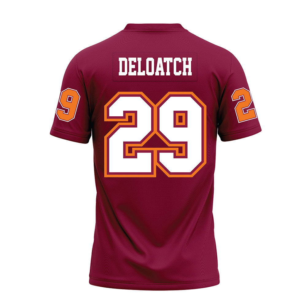 Virginia Tech - NCAA Football : Jahmari DeLoatch - Maroon Premium Football Jersey-1