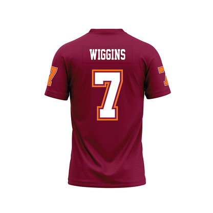 Virginia Tech - NCAA Football : Chanz Wiggins - Maroon Premium Football Jersey-1