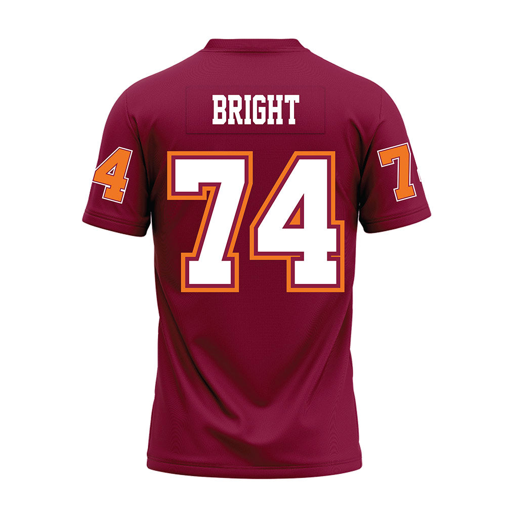 Virginia Tech - NCAA Football : Marlen Bright - Maroon Premium Football Jersey-1