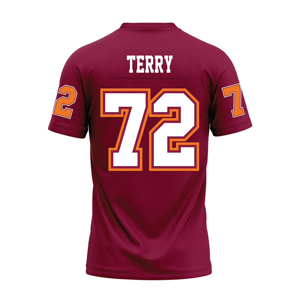 Virginia Tech - NCAA Football : Justin Terry - Maroon Premium Football Jersey-1