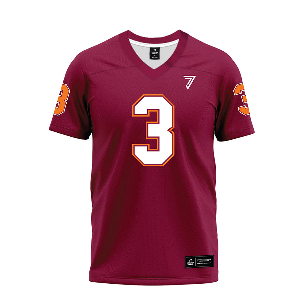 Virginia Tech - NCAA Football : Kaleb Spencer - Maroon Premium Football Jersey-0