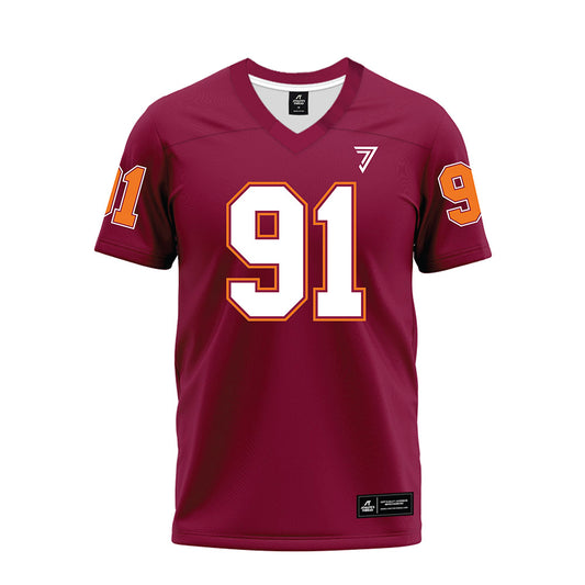 Virginia Tech - NCAA Football : Garrett Witherington - Maroon Premium Football Jersey-0