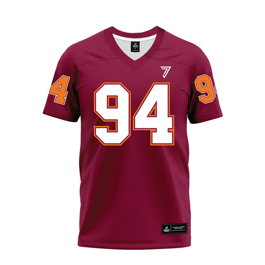 Virginia Tech - NCAA Football : Elhadj Fall - Maroon Premium Football Jersey-0
